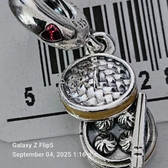 Auth Pandora Sterling Silver Retired Chinese Bao Steamer Dangle Charm 798250CZR - Picture 7 of 13